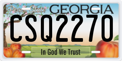 GA license plate CSQ2270