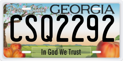 GA license plate CSQ2292
