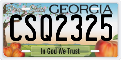 GA license plate CSQ2325