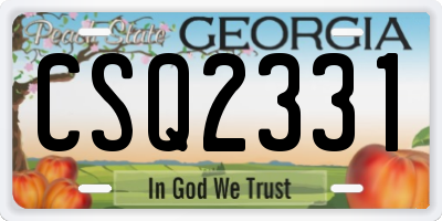 GA license plate CSQ2331