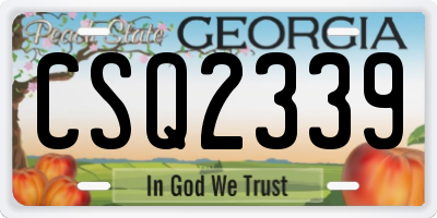 GA license plate CSQ2339