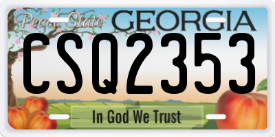 GA license plate CSQ2353