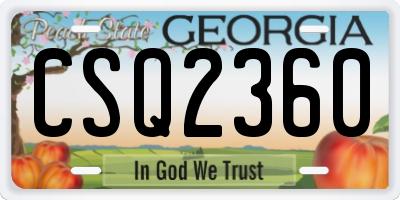 GA license plate CSQ2360