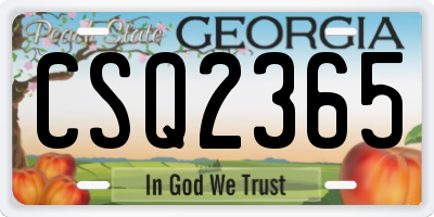 GA license plate CSQ2365