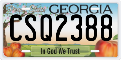 GA license plate CSQ2388