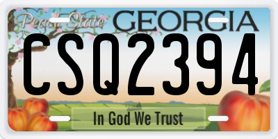GA license plate CSQ2394