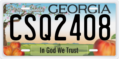 GA license plate CSQ2408