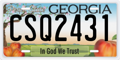 GA license plate CSQ2431