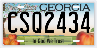 GA license plate CSQ2434