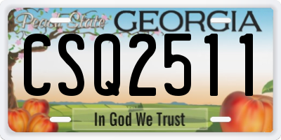 GA license plate CSQ2511