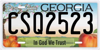 GA license plate CSQ2523