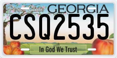 GA license plate CSQ2535