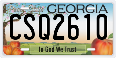 GA license plate CSQ2610