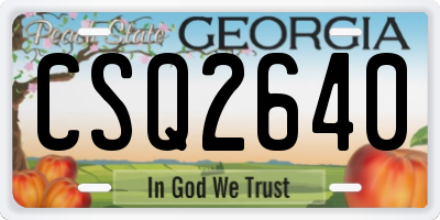 GA license plate CSQ2640