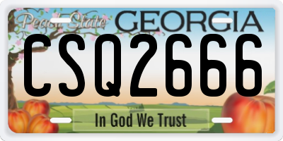 GA license plate CSQ2666