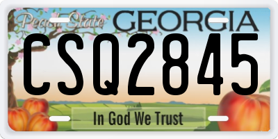 GA license plate CSQ2845