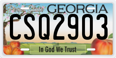 GA license plate CSQ2903