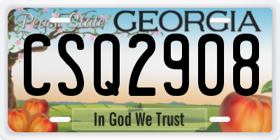 GA license plate CSQ2908