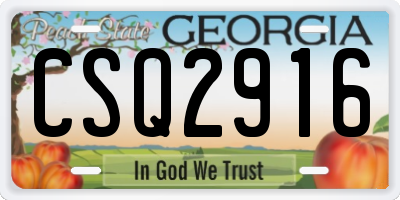 GA license plate CSQ2916