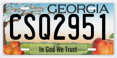 GA license plate CSQ2951