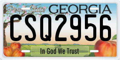 GA license plate CSQ2956