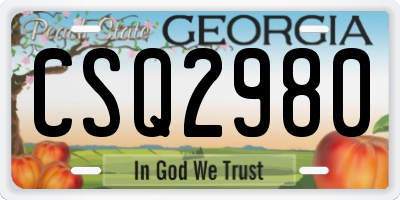 GA license plate CSQ2980