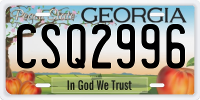 GA license plate CSQ2996