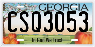 GA license plate CSQ3053
