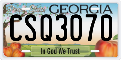 GA license plate CSQ3070