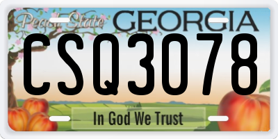 GA license plate CSQ3078