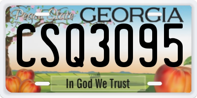 GA license plate CSQ3095