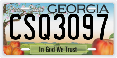 GA license plate CSQ3097