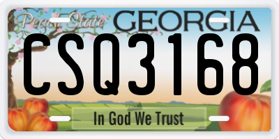 GA license plate CSQ3168