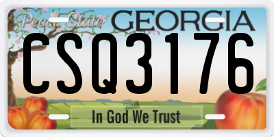 GA license plate CSQ3176