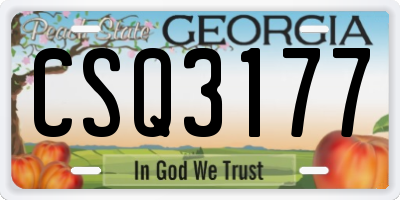 GA license plate CSQ3177