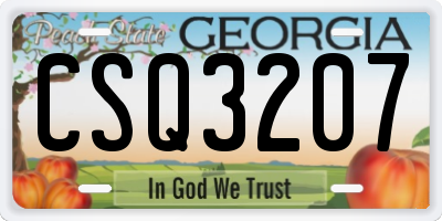GA license plate CSQ3207