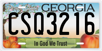 GA license plate CSQ3216