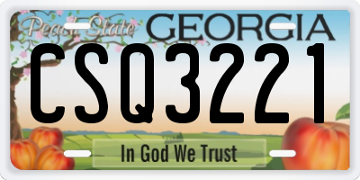 GA license plate CSQ3221