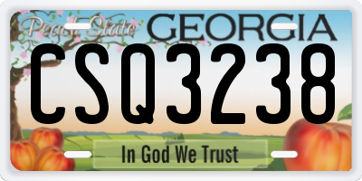 GA license plate CSQ3238