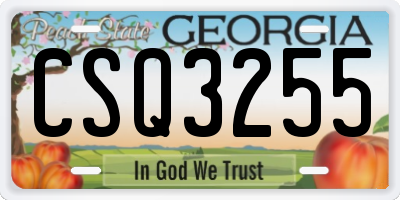GA license plate CSQ3255