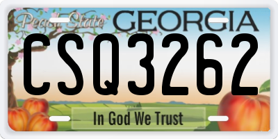 GA license plate CSQ3262