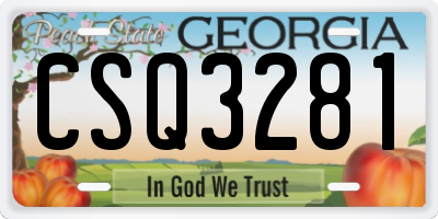 GA license plate CSQ3281