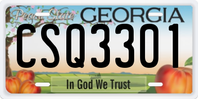 GA license plate CSQ3301