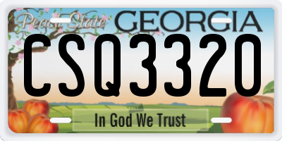 GA license plate CSQ3320