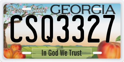 GA license plate CSQ3327