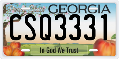 GA license plate CSQ3331