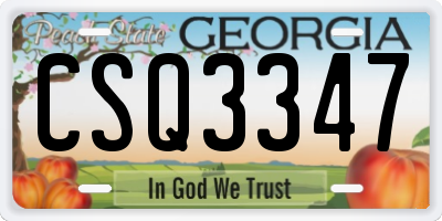 GA license plate CSQ3347