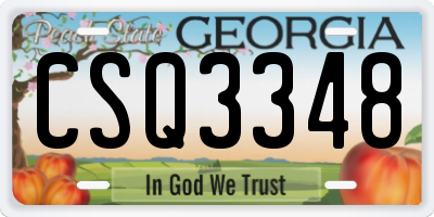 GA license plate CSQ3348