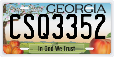 GA license plate CSQ3352
