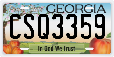 GA license plate CSQ3359